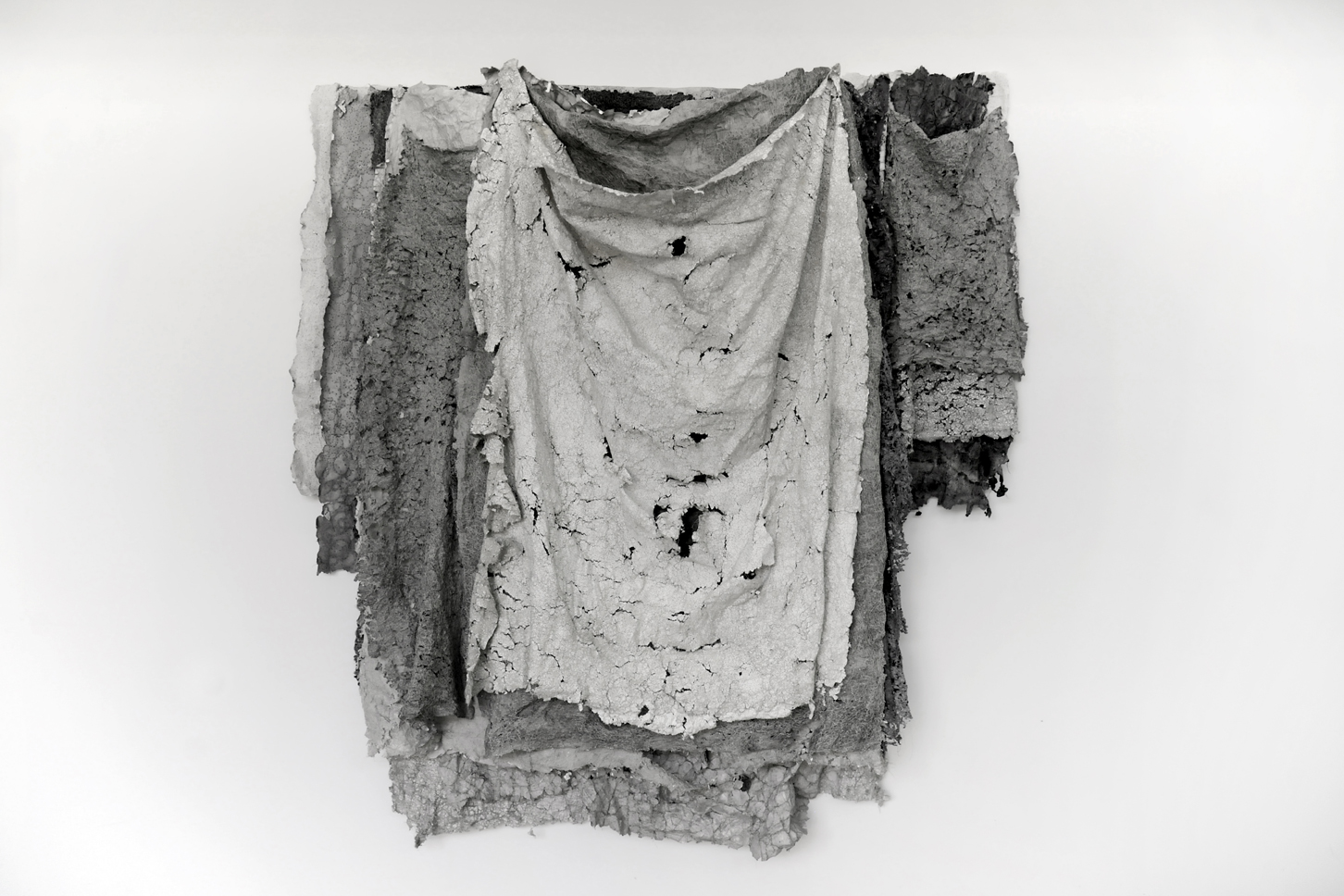Susan Roux, Blankets, 2018, ink, thread and carbon on Canson paper, 190 x 230 x 30cm