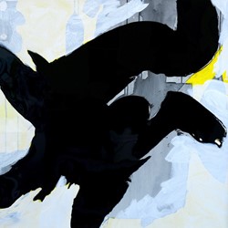 Chris Hopewell, Falling 2, 2016, acrylic and epoxy on canvas, 90 x 120cm