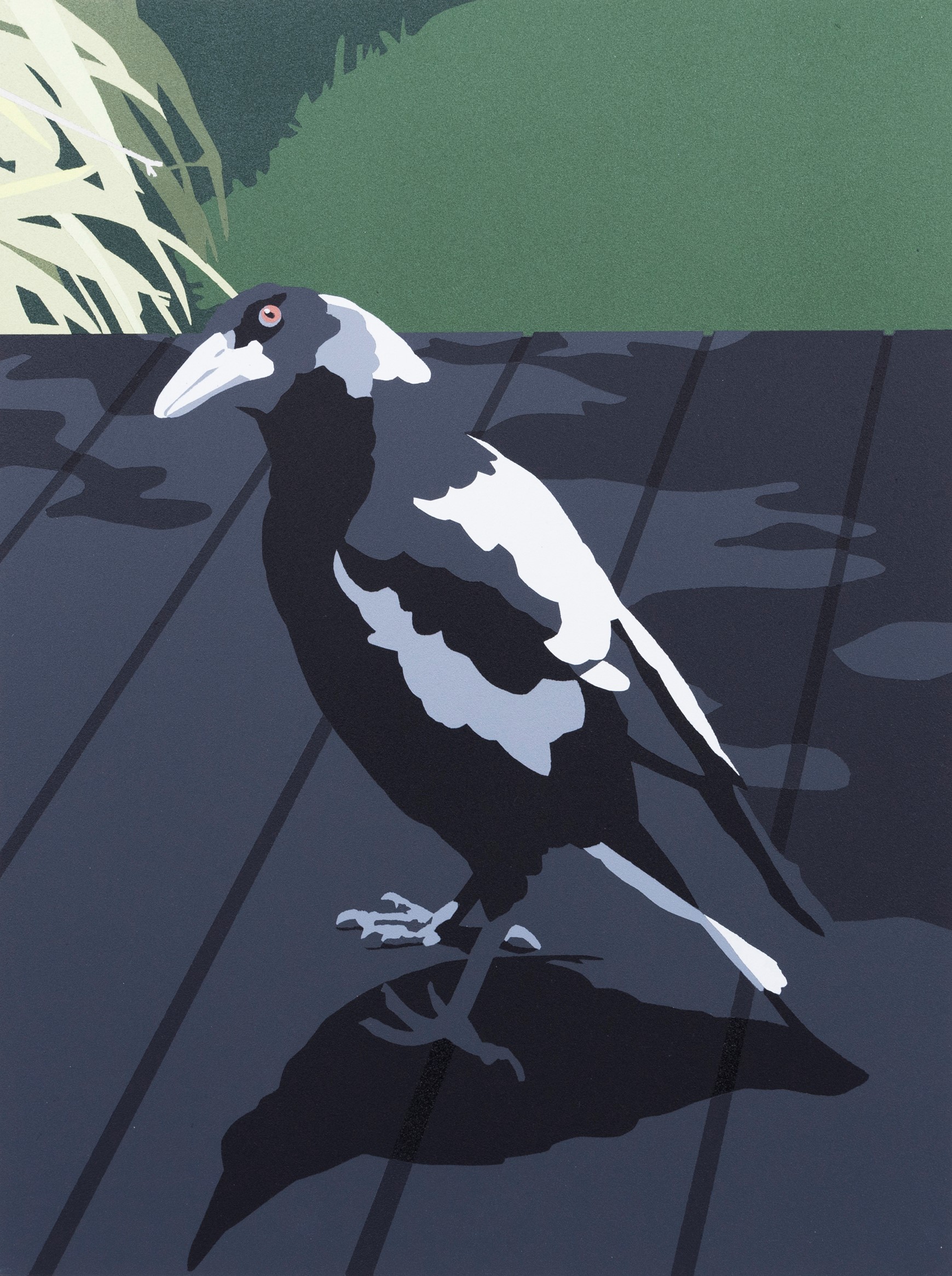 Joanna Lamb, Magpie, 2019, acrylic on board, 40.5 x 30.5cm