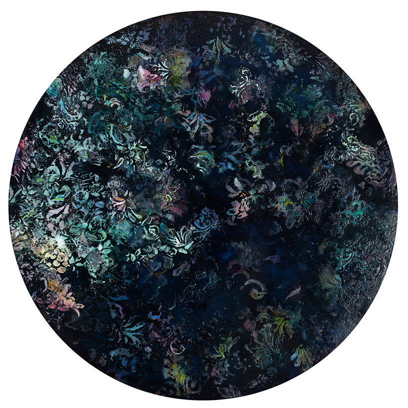 Angela Stewart, Cogitatio 6, 2017, oil and acrylic on board, 75cm diameter