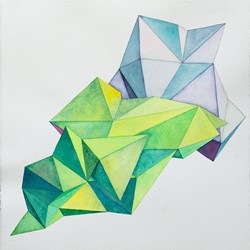 Caspar Fairhall, Flex and Fold, 2014, watercolour on paper, 85 x 83cm
