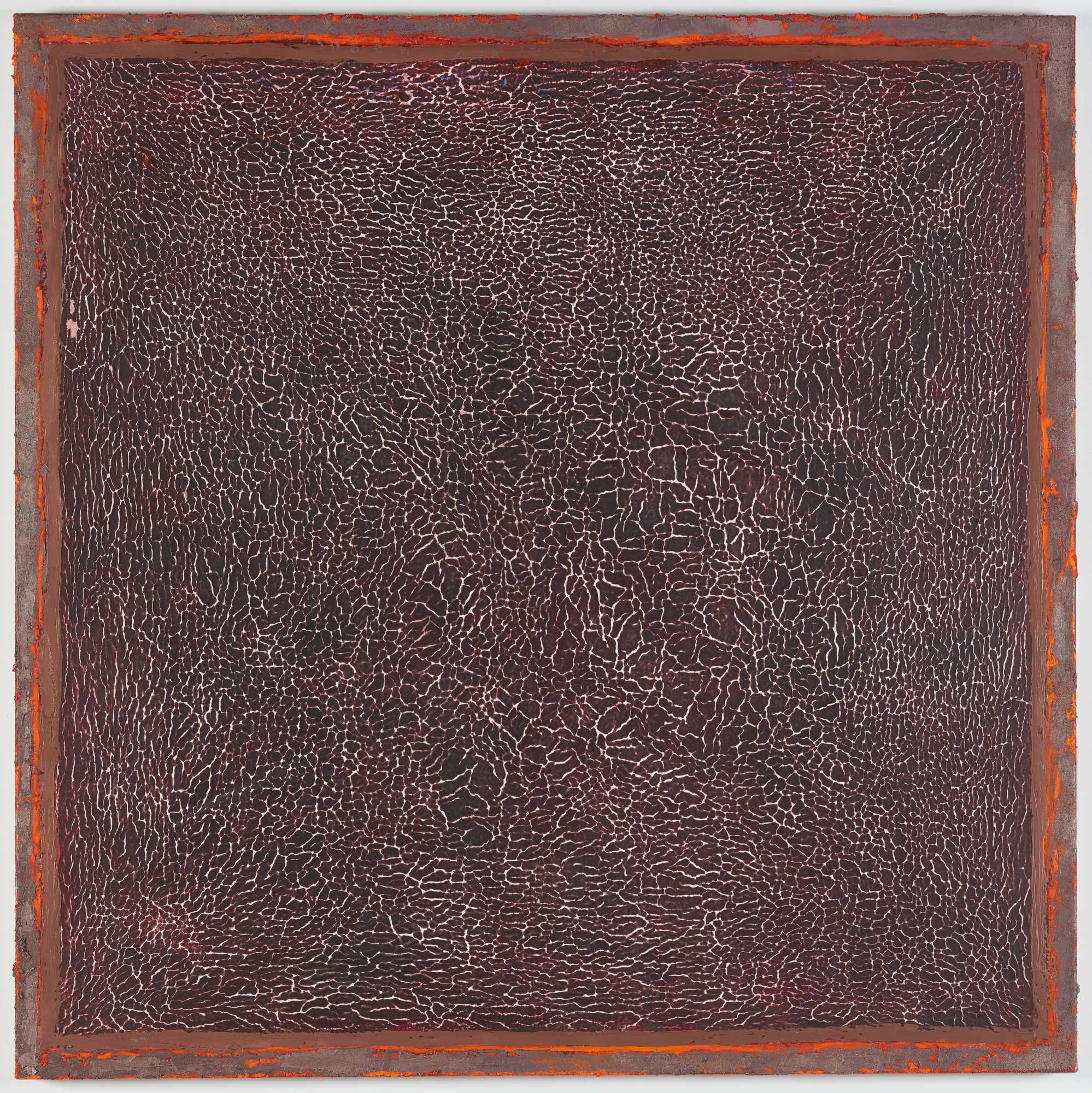 Michele Theunissen, Crack, 2018-2019, glue-size, pigment, mica, oil on canvas, 102 x 102cm