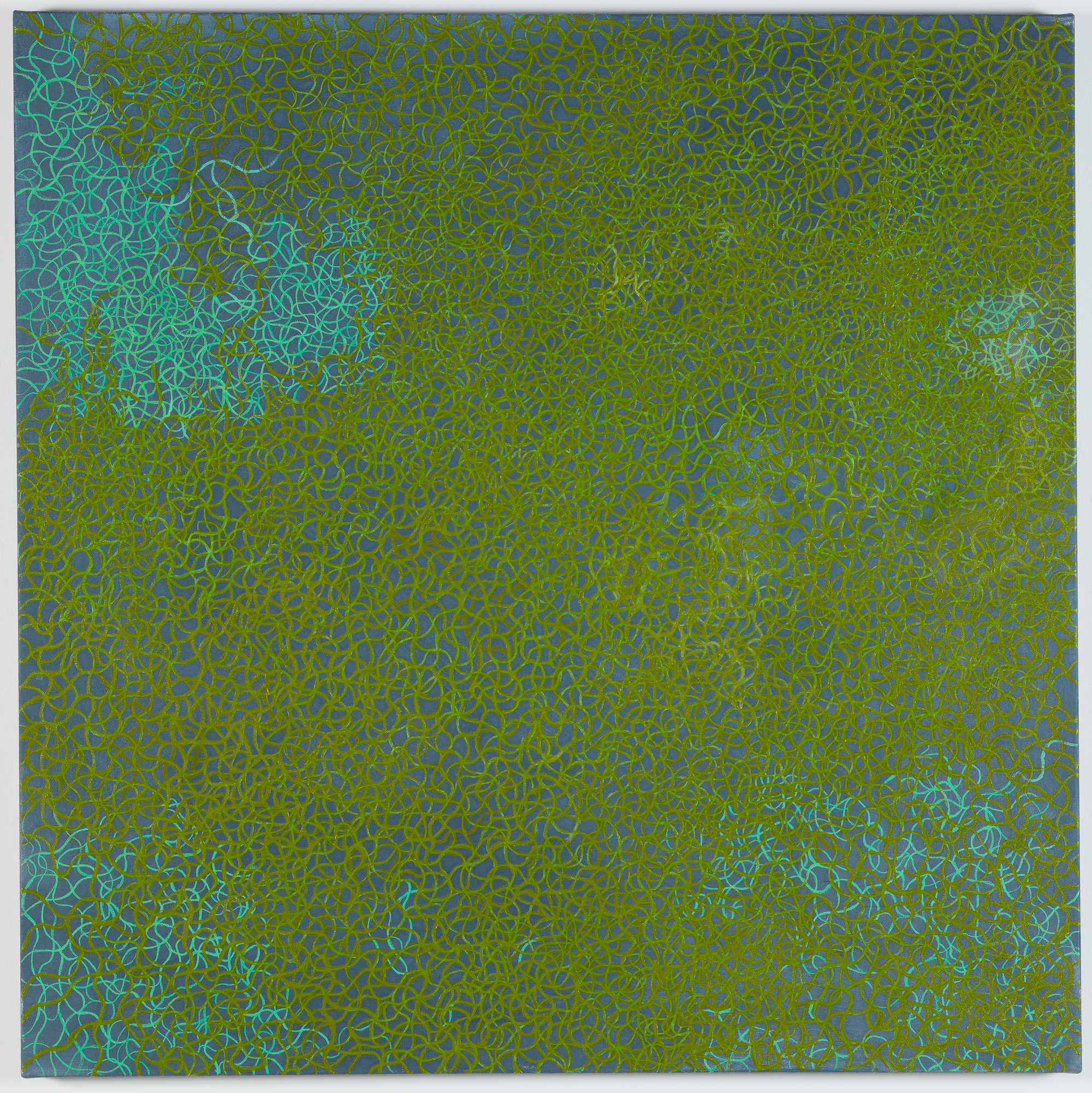 Michele Theunissen, Australian Leaf Green, artist ink, acrylic, oil on canvas, 102 x 102cm