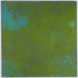 Michele Theunissen, Australian Leaf Green, artist ink, acrylic, oil on canvas, 102 x 102cm
