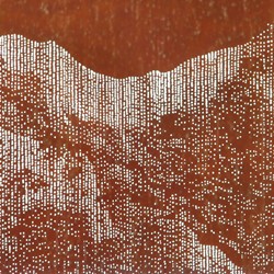 Tony Windberg, Counterpoint - Gallipoli (detail), 2018, ink under glass, earth, ash, marri resin, acrylic binders, 54 x 130cm