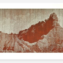 Tony Windberg, Counterpoint - Gallipoli, 2018, ink under glass, earth, ash, marri resin, acrylic binders, 54 x 130cm