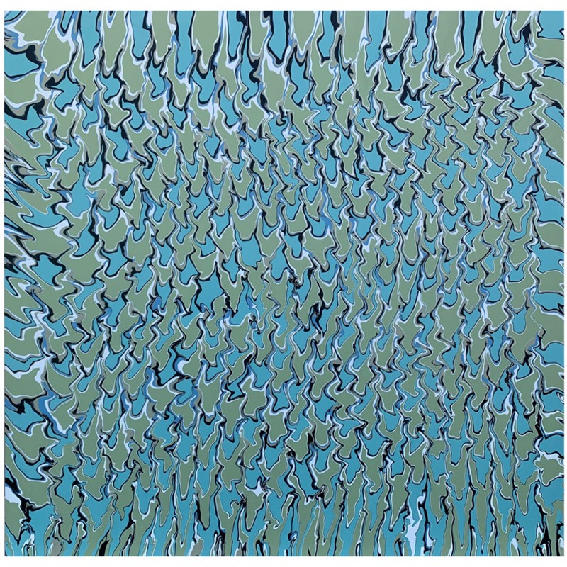 Melt, 2019, enamel on MDF, 120 x 122 x 3cm