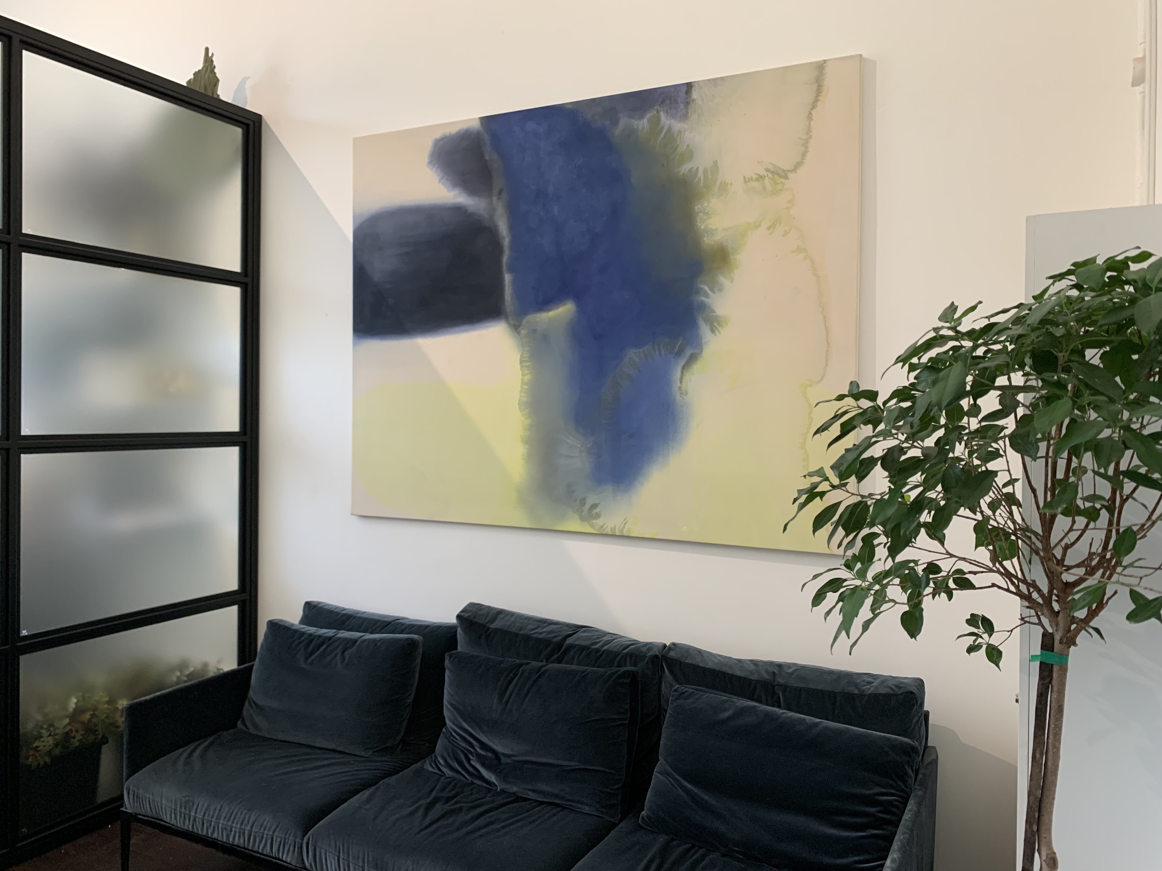 Dark Expanse Over an Undefined Field, 2015, acrylic on canvas, 166 x 178cm, installation view