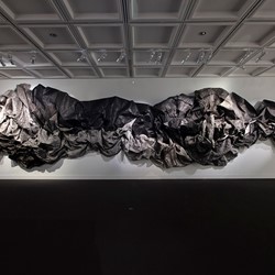 Susan Roux, (un)  fold, 2019, Canson paper, ink, thread, and polish, dimensions variable. Photo Bo Wong (1)