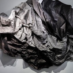 Susan Roux, (un)  fold (detail), 2019, Canson paper, ink, thread, and polish, dimensions variable. Photo Bo Wong.jpg