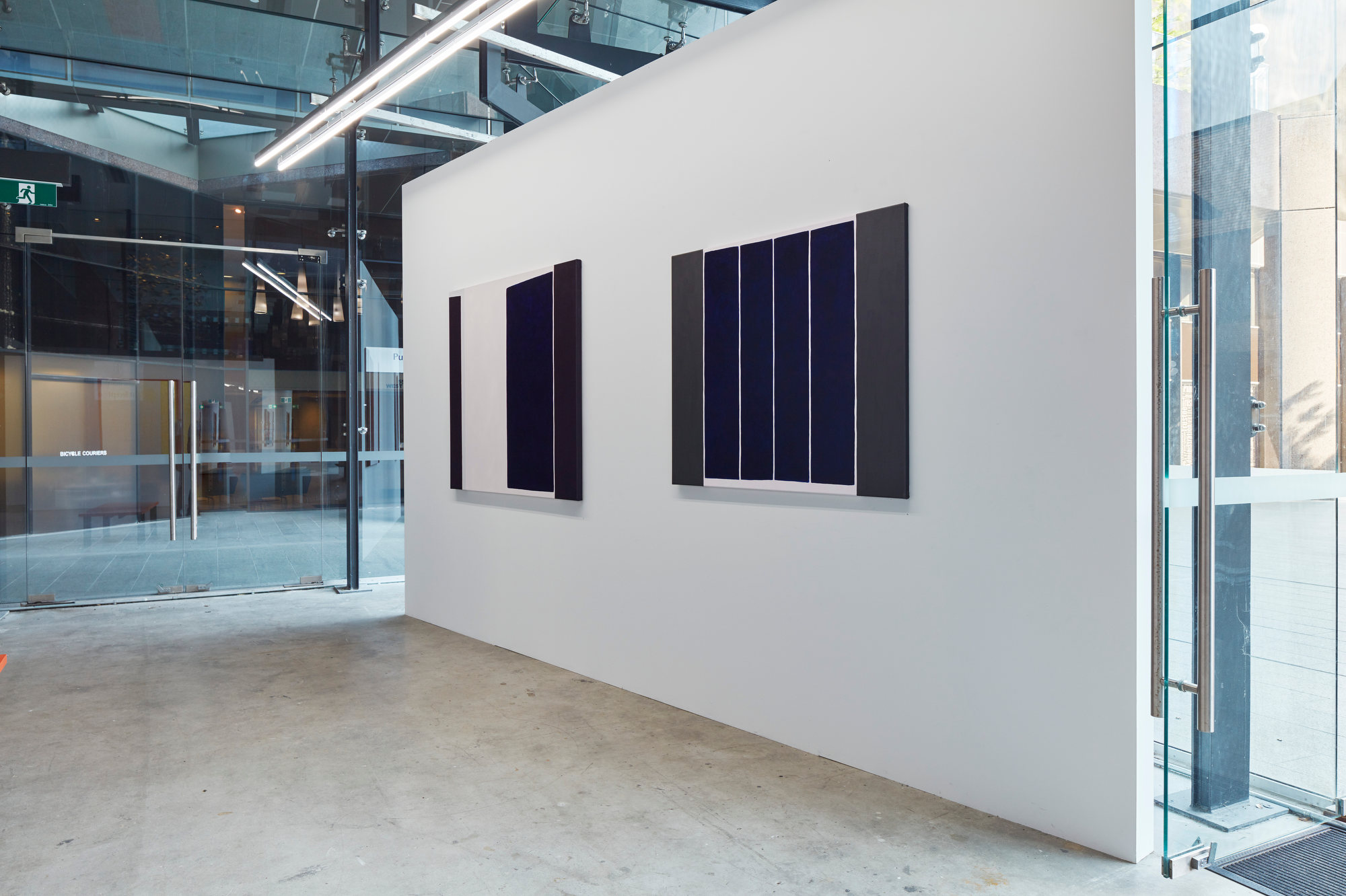 Trevor Vickers, New Paintings and Prints 2019, Art Collective WA. Acorn Photo. Installation view, Cathedral Square gallery
