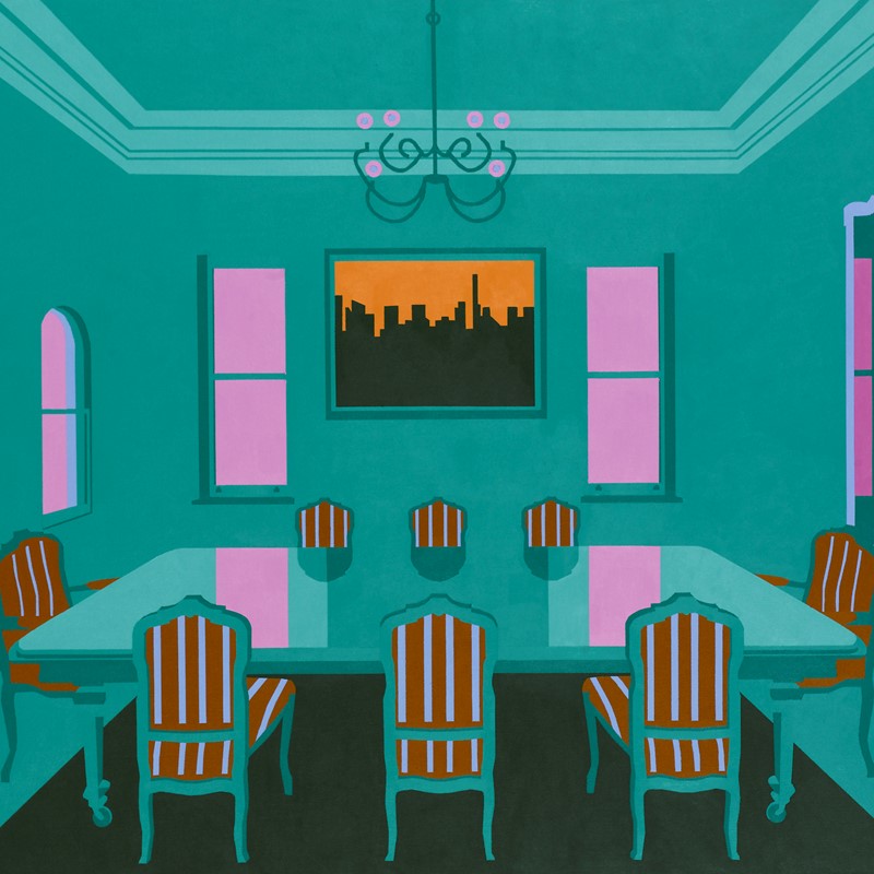 Joanna Lamb, Interior 1B (detail), 2011, acrylic on canvas, 106 x 140cm