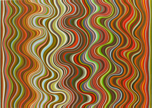 Helen Smith, Alighiero e Boetti from Wikipedia, International Organisation for Migration, 2016, oil on canvas, 152 x 213cm