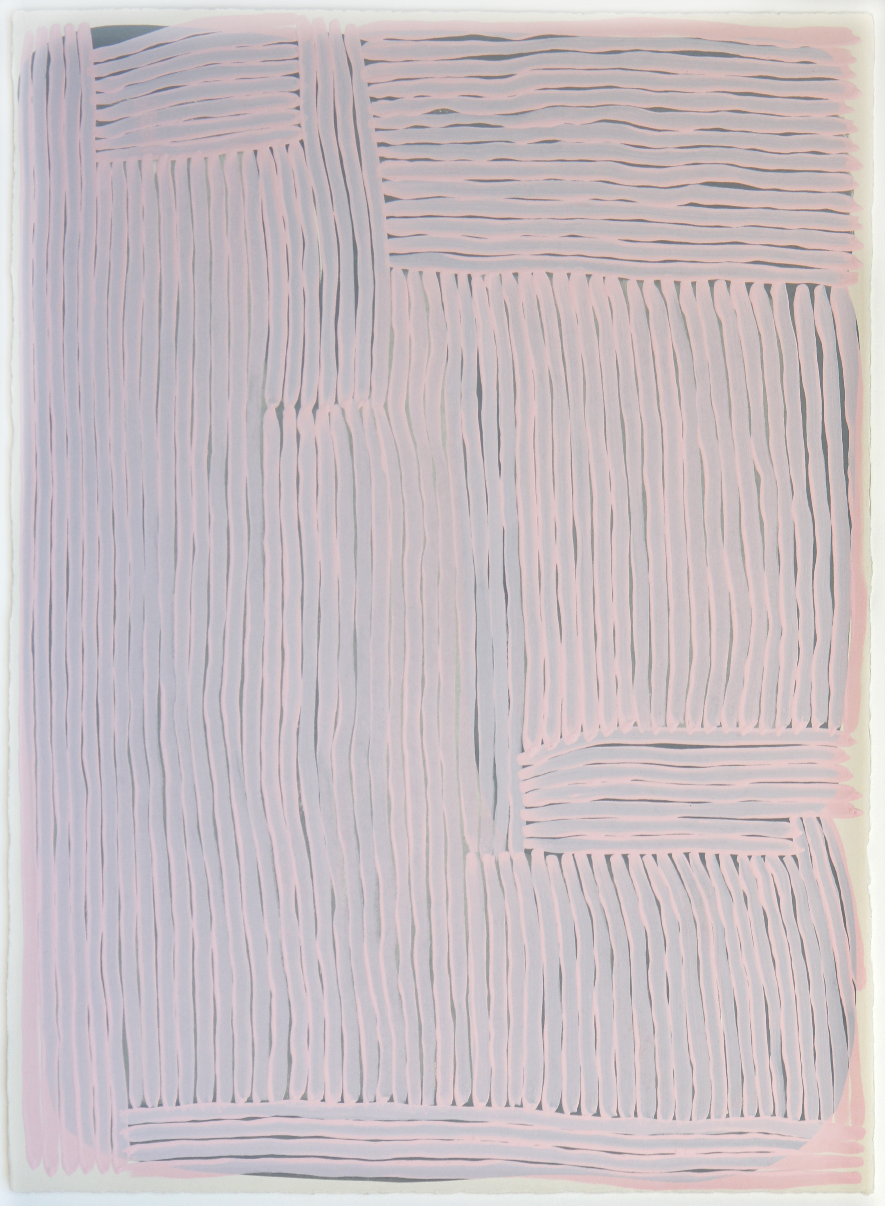 Tom Freeman, 2019, Dad's House at Boranup to the Dam, acrylic on paper, 76 x 56cm. Murdoch University Art Collection