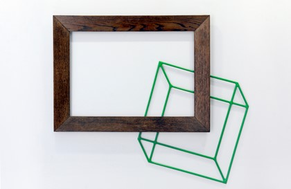 Jennifer Cochrane, Big Picture 1, wooden picture frame and powercoated steel, 73cm x 85cm x 3cm. Photo Chris Kershaw