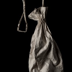 Susan Roux, Washing Bag, 2018, Canson paper, thread, carbon, 60 x 40 x 40cm