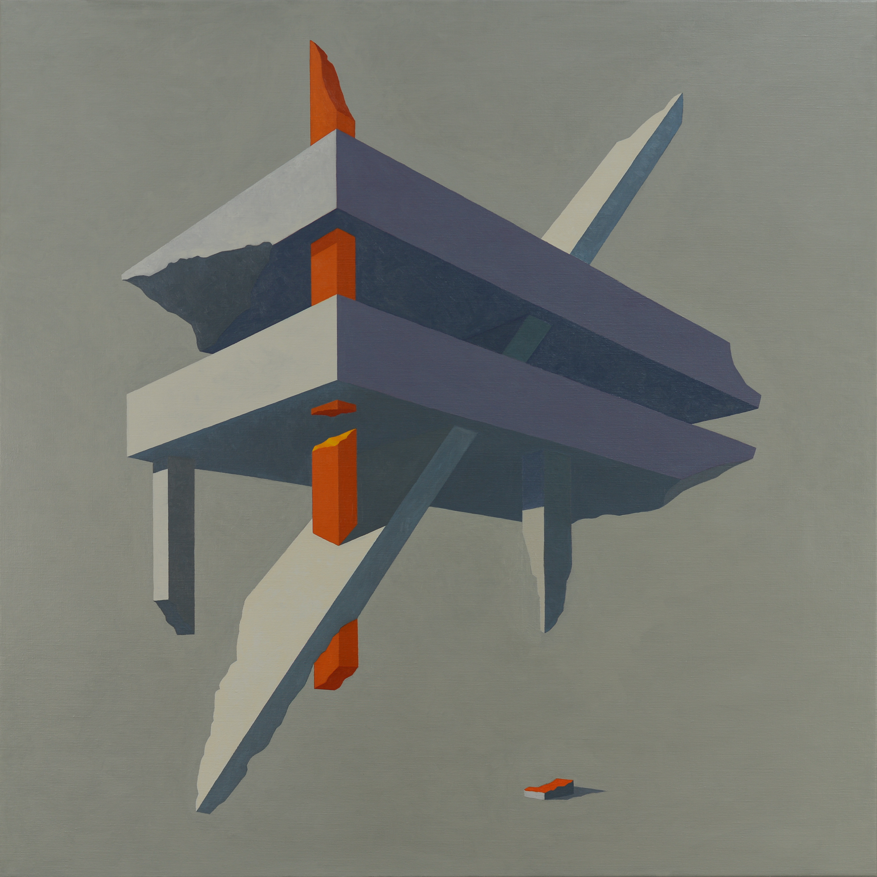 Caspar Fairhall, Remnant, 2017-8, oil on Belgian linen, 127 x 127cm