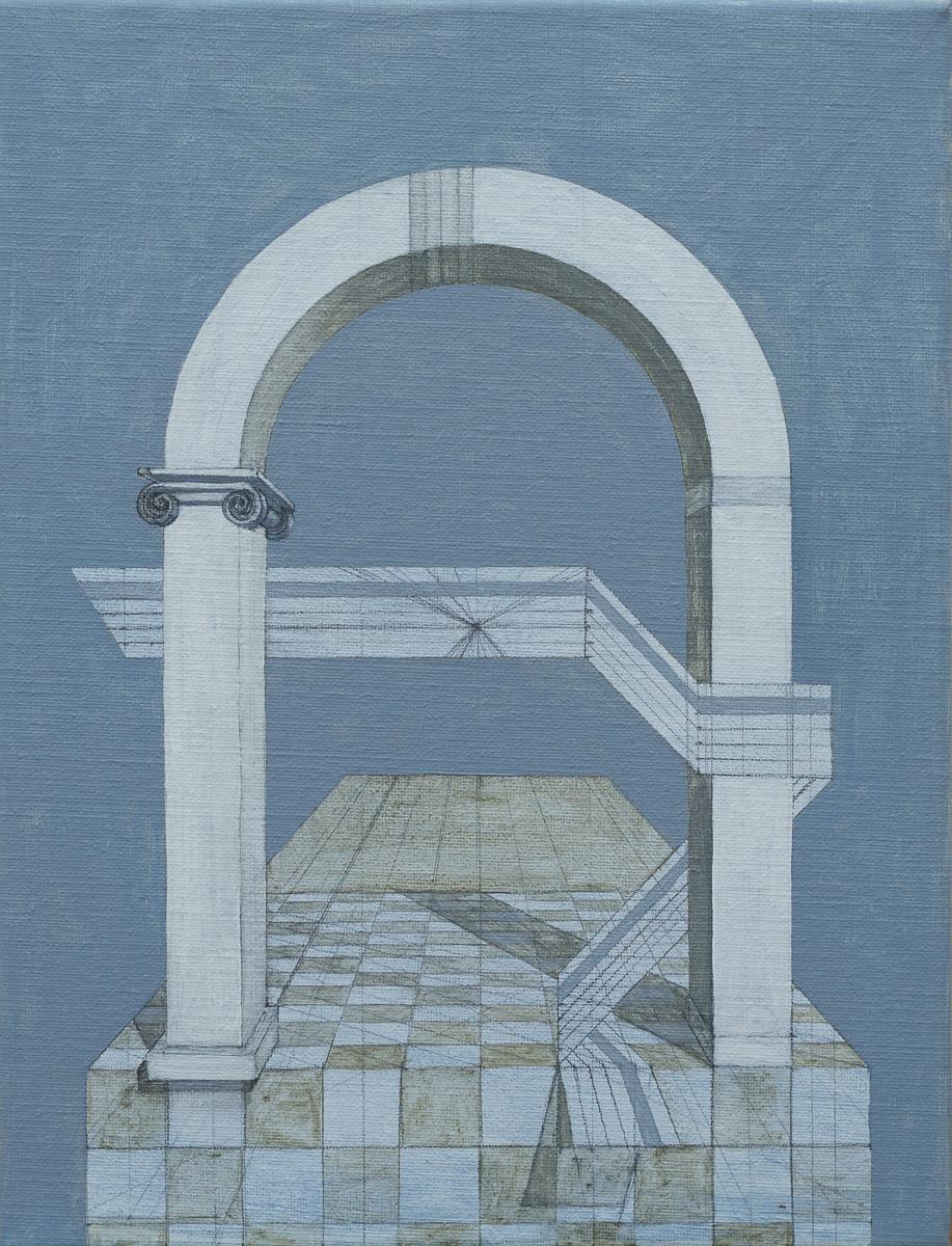 Caspar Fairhall, Arch and Enigma, 2015-17, oil on Belgian linen,  40.5 x 30cm