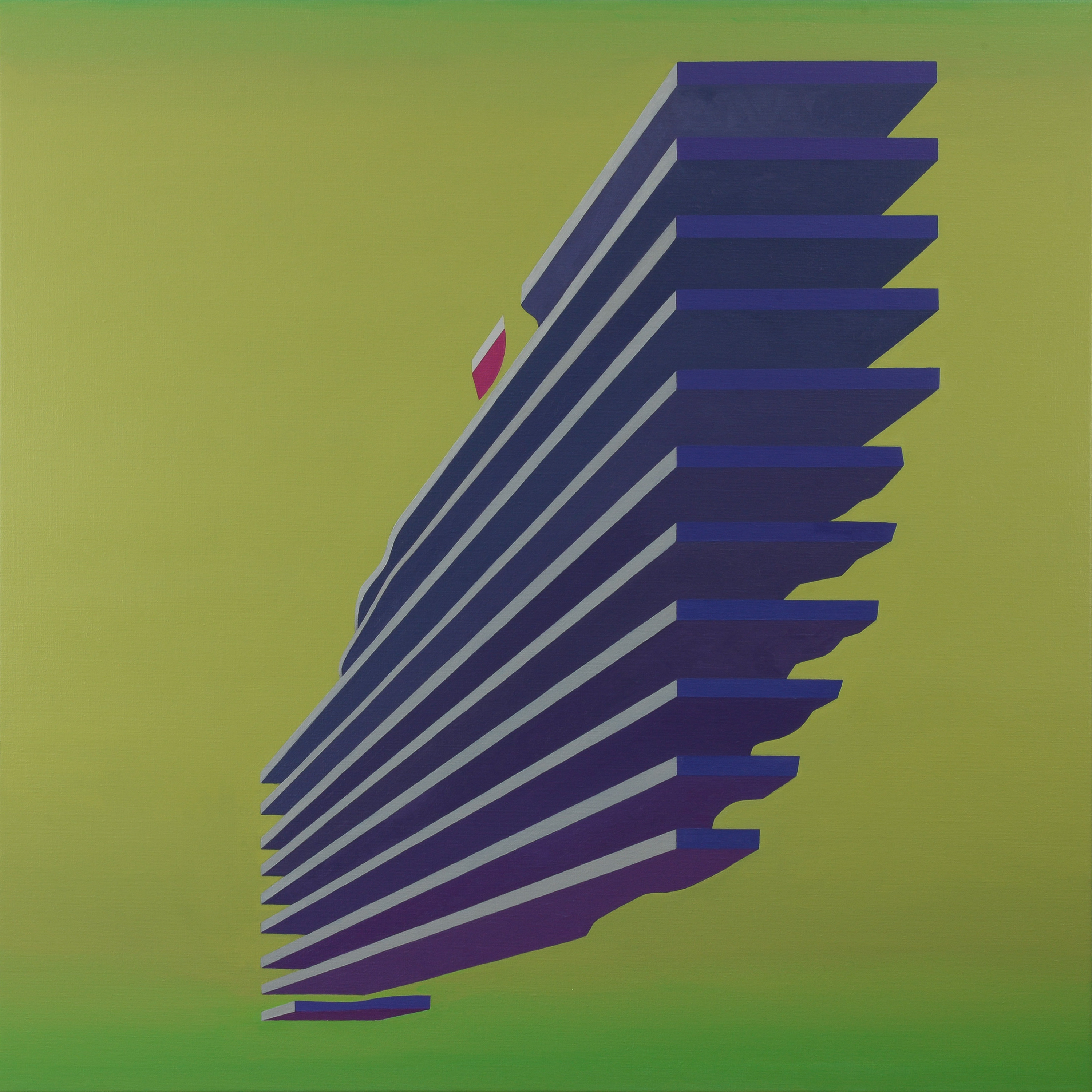 Caspar Fairhall, Eroded Remnant, 2019, oil on linen, 107 x 107cm