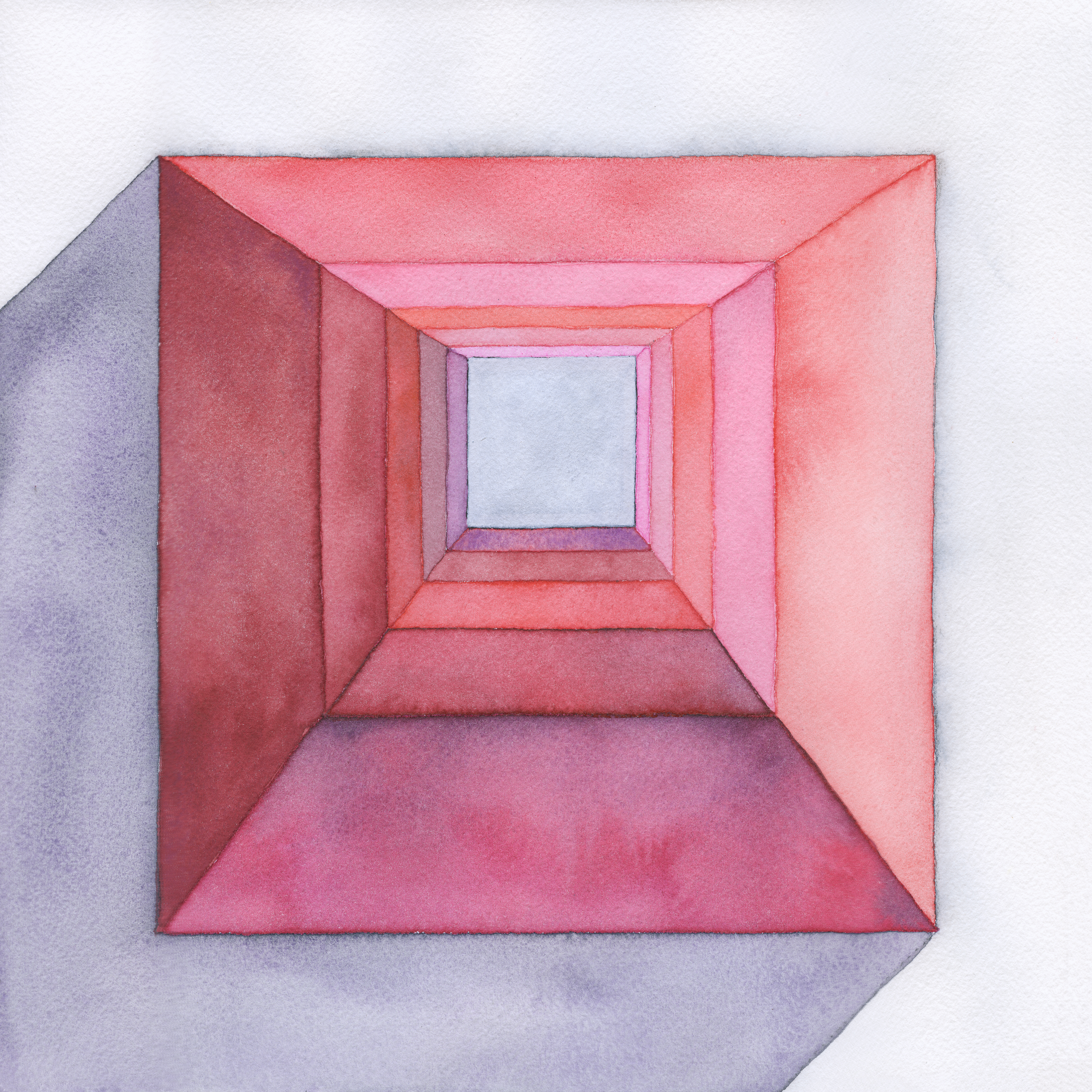 Caspar Fairhall, Inverse Space, 2019, watercolour on paper, 26 x 26cm