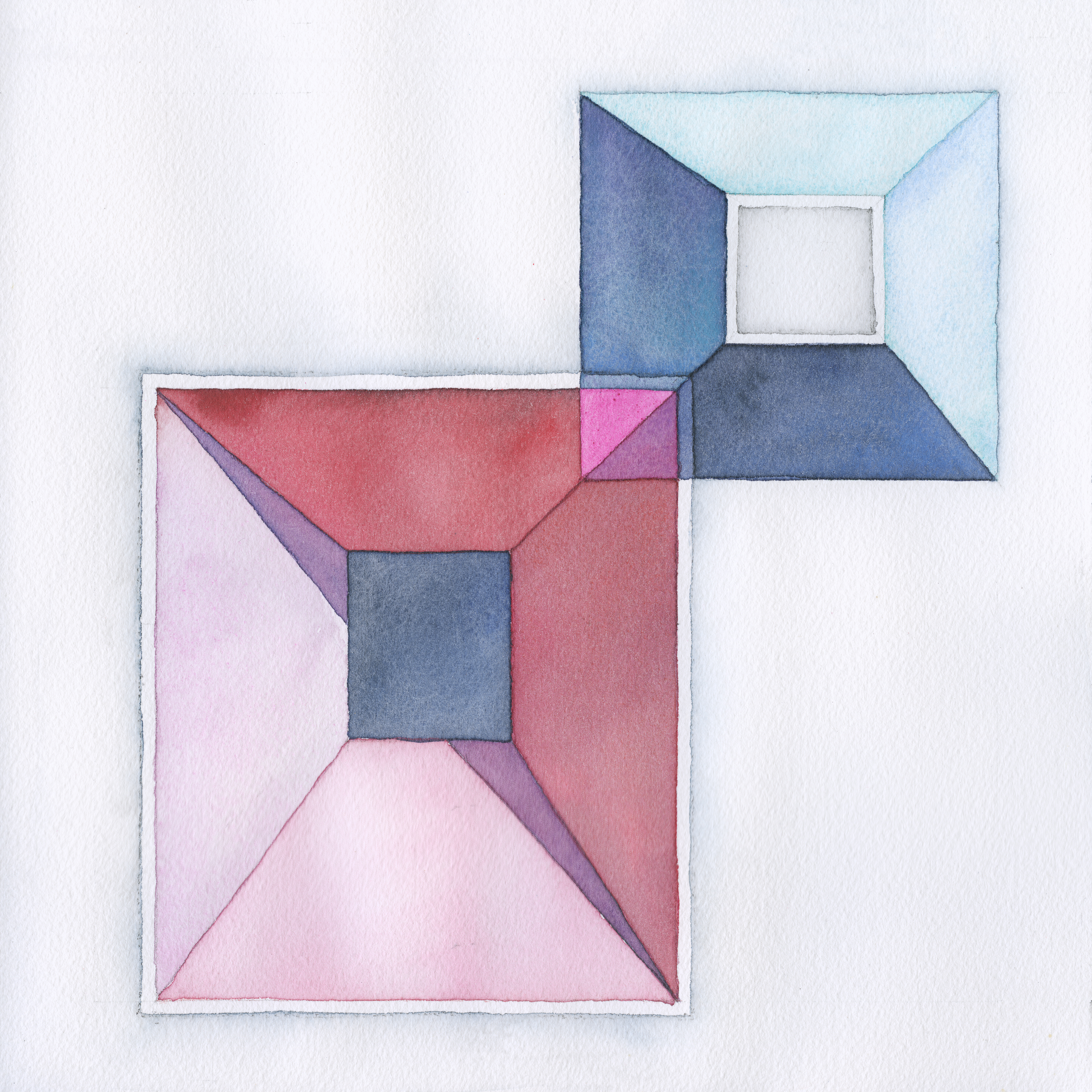 Caspar Fairhall, Parallel Space, 2019, watercolour on paper, 26 x 26cm