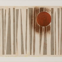 Carol Rudyard, The Sun, collage on paper, 11 x 17.5cm