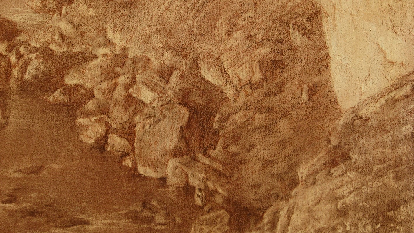 Tony Windberg, Lookout - Tookalup (detail), 2019 earth pigments, pencil, conte crayon, oil on panel 82 x 204cm