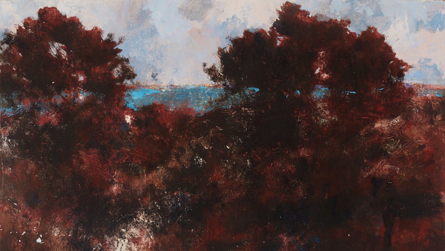 Merrick Belyea, View to Woodman Point, 2019, oil on board, 122 x 183cm