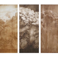 Tony Windberg, Control Point 5, 2016, earth pigments, ash, charcoal, acrylic binders on 5 doors; 204 cm x variable width
