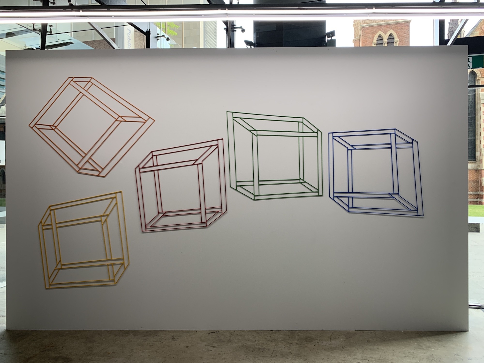 Jennifer Cochrane, Impossible Shadow #30 (Red-Orange-Yellow-Blue-Green)) 2019, installation view