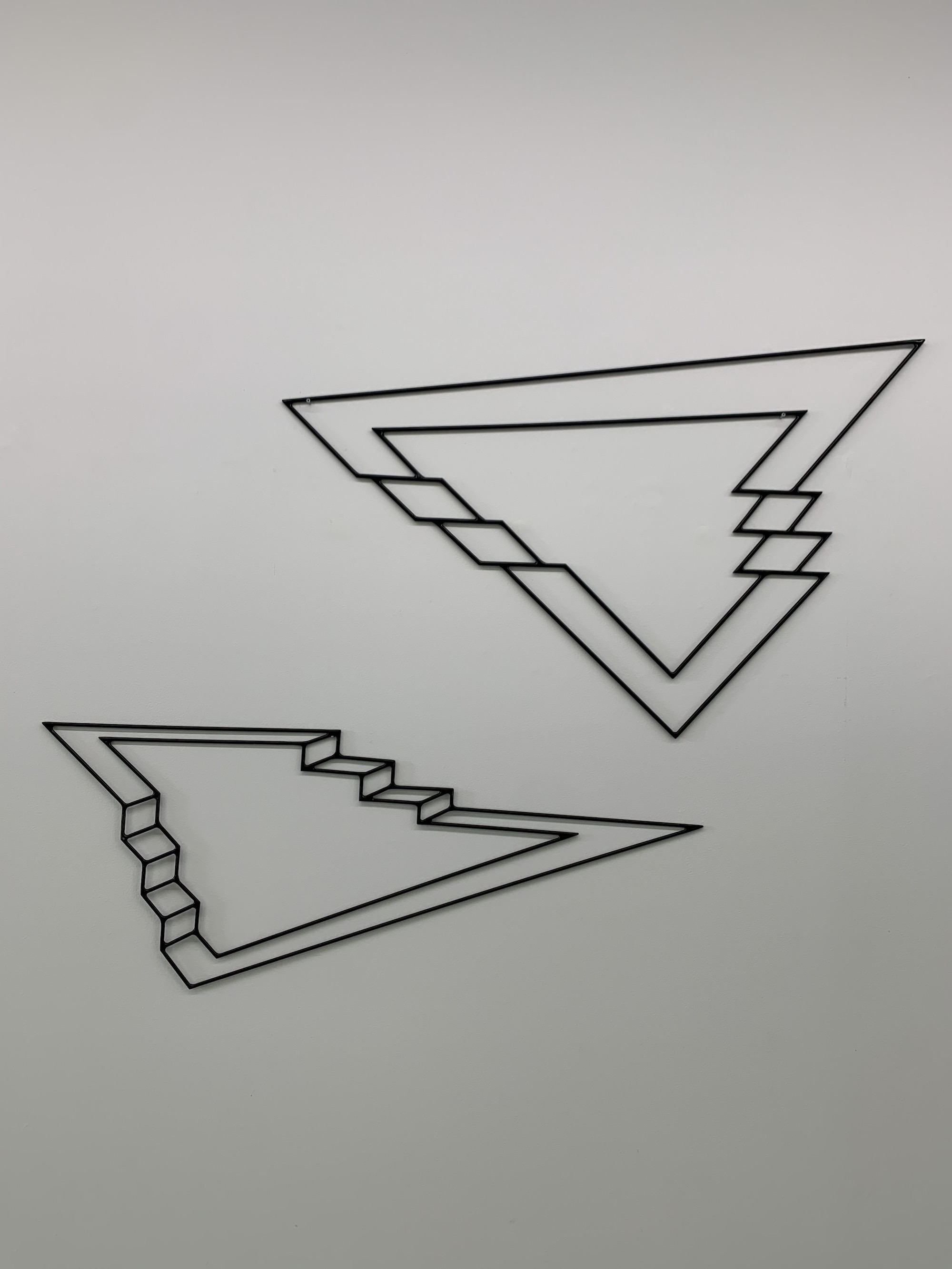 Jennifer Cochrane, Impossible Shadow #28 & #29, 2019, powder coated steel, 54 x 93cm and 41 x 94cm