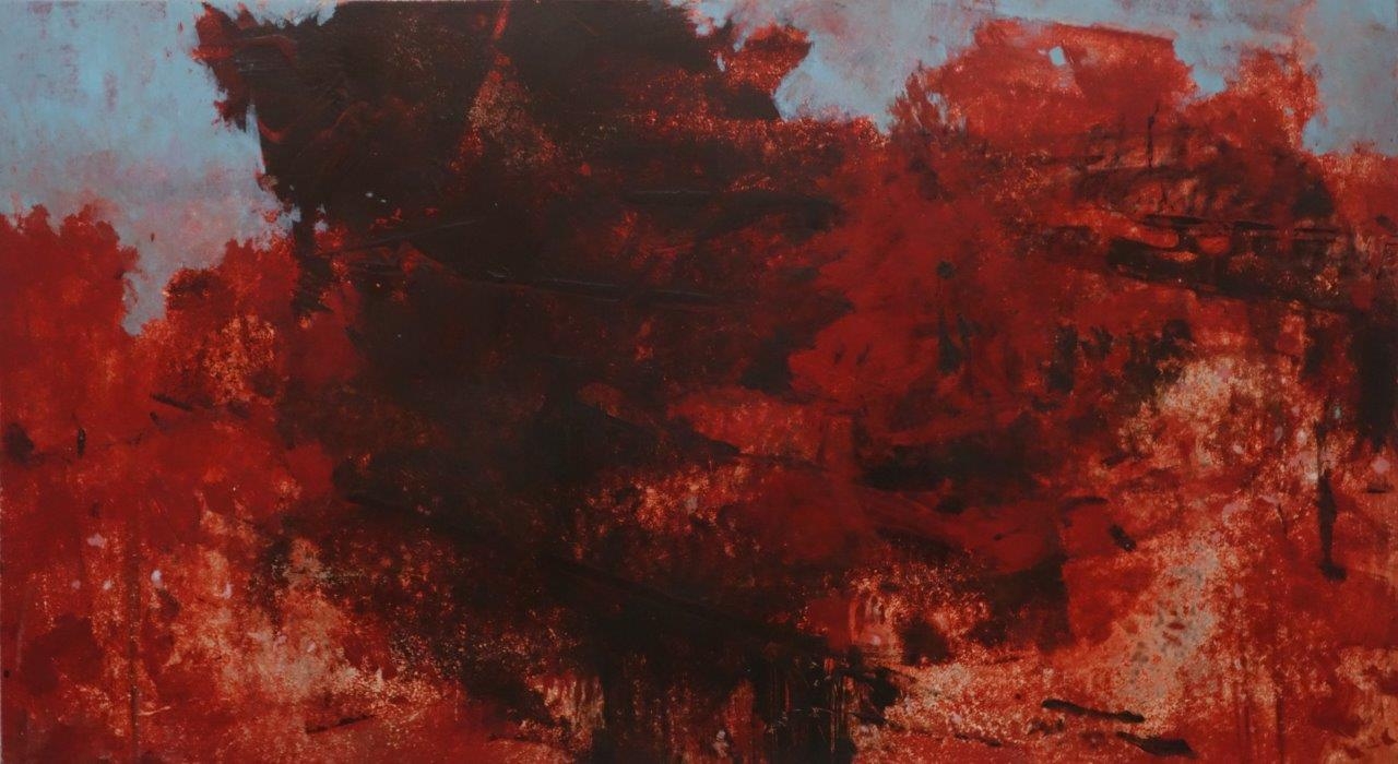 Merrick Belyea, Remnant Urban Landscape (Geelong 2), oil on board, 51 x 92cm