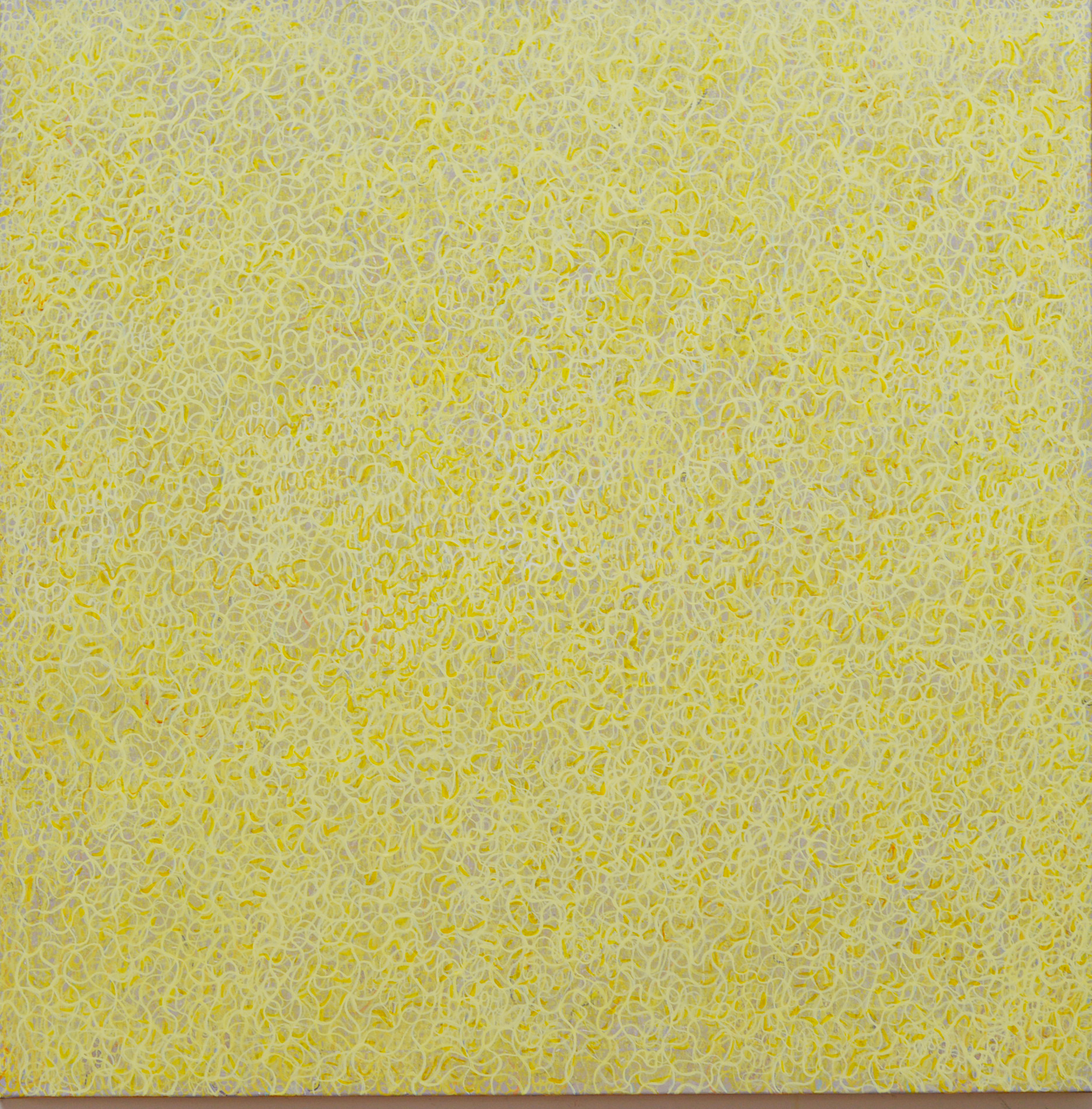 Michele Theunissen, Yellow Lines, pigment, acrylic, ink on canvas, 100 x 100cm