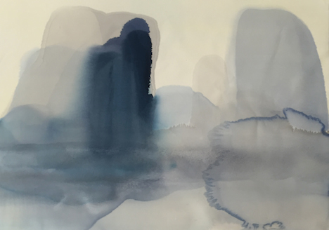 Penny Coss, Blue Continuum, acrylic on canvas, 84 x 120cm