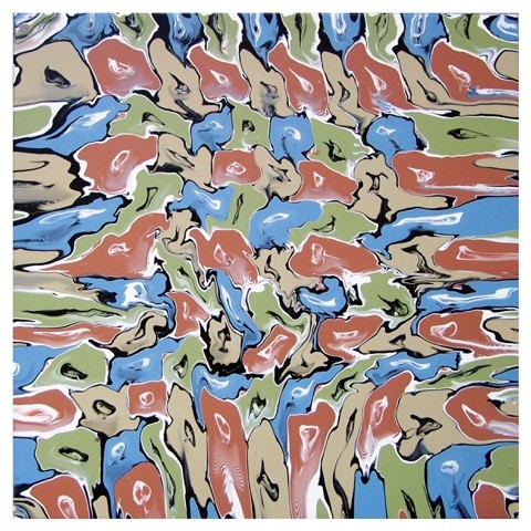 Alex Spremberg, Liquid Grid #8, enamel on wood, 61 x 61 x 3.5cm