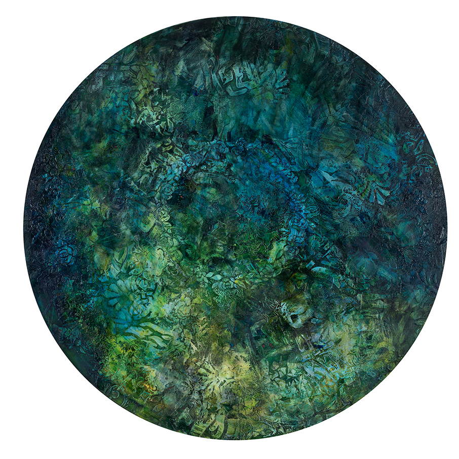 Angela Stewart, Poesis #7, 2014, oil and acrylic on board, 75cm