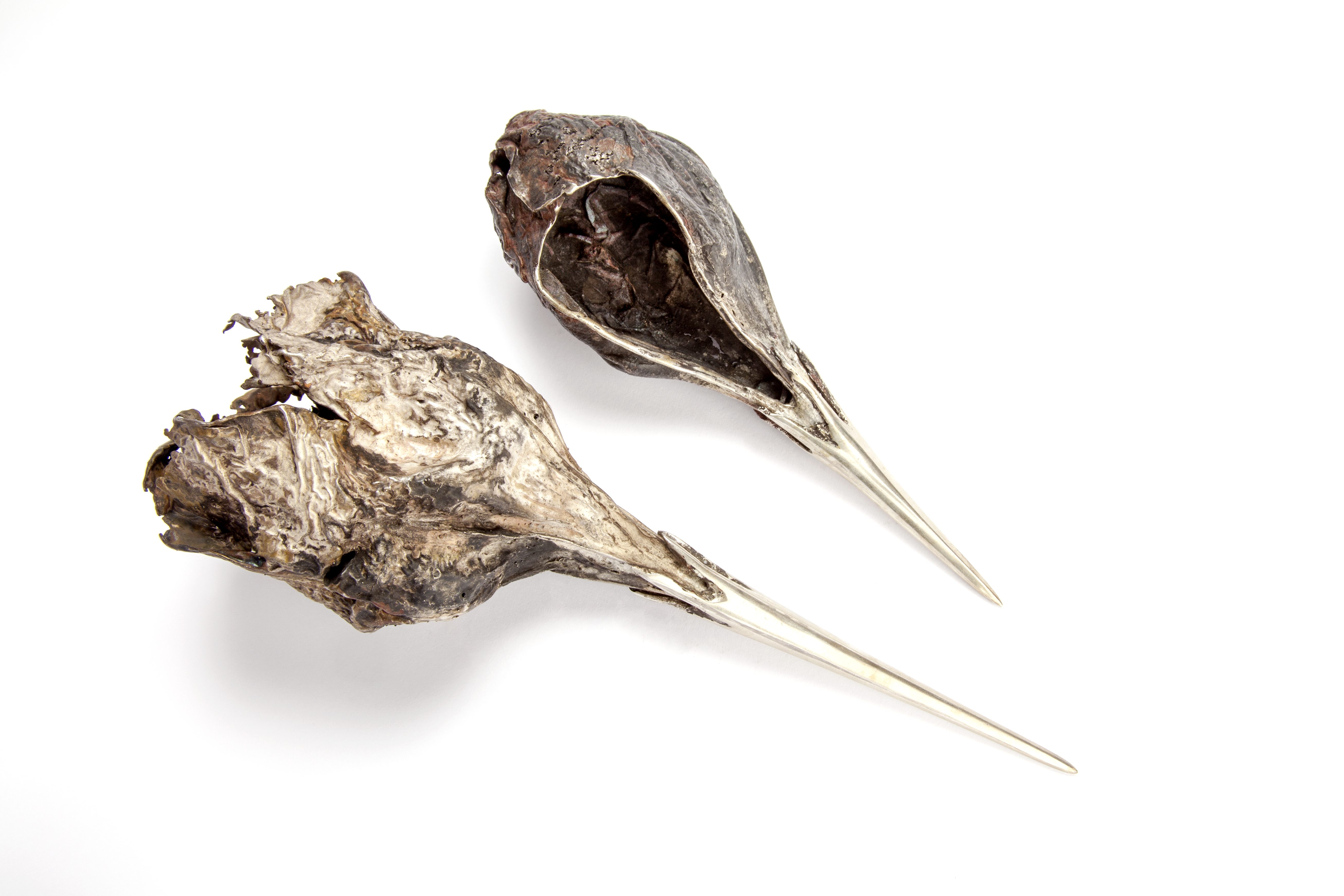 Sarah Elson, Weapons for a New Ecology 1 & 2, 2014, recycled silver and copper, dimensions variable