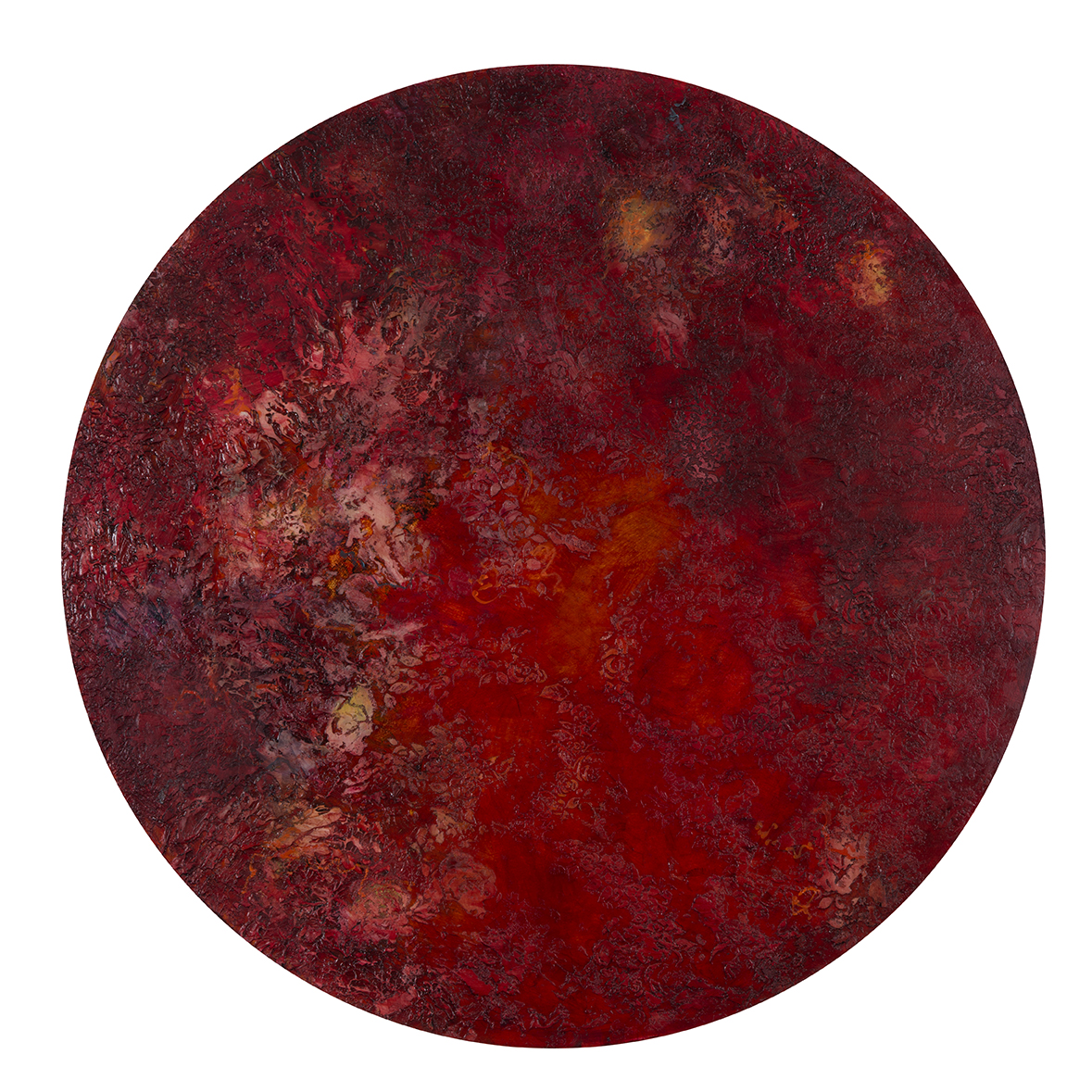 Angela Stewart, Cogitatio 3, 2016, oil and acrylic on board, 75cm diameter