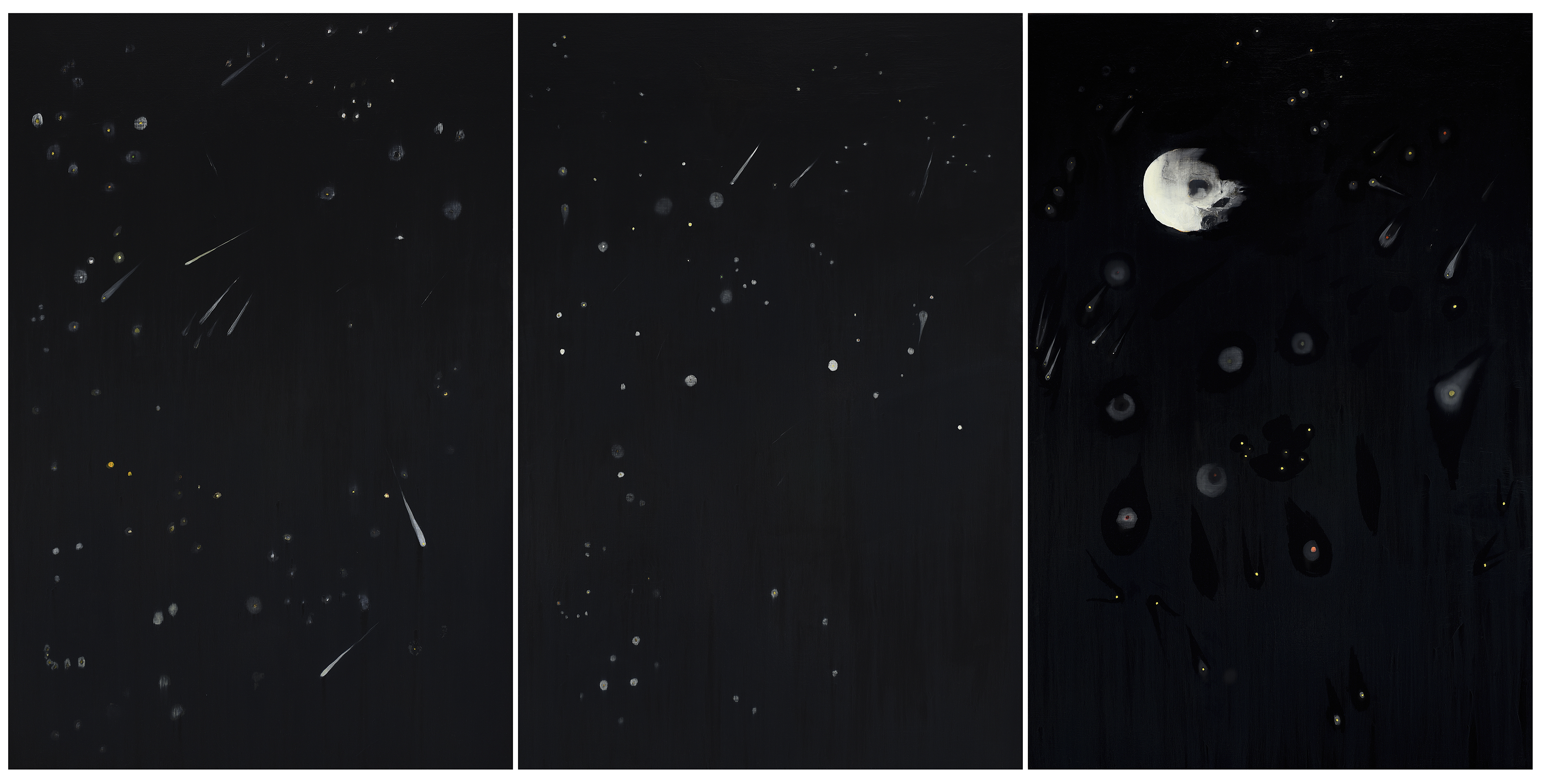 Batavia 4th June 1629 (Night of My Sickness), 2017, oil on canvas, 180 x 120cm (each, 3 panels)