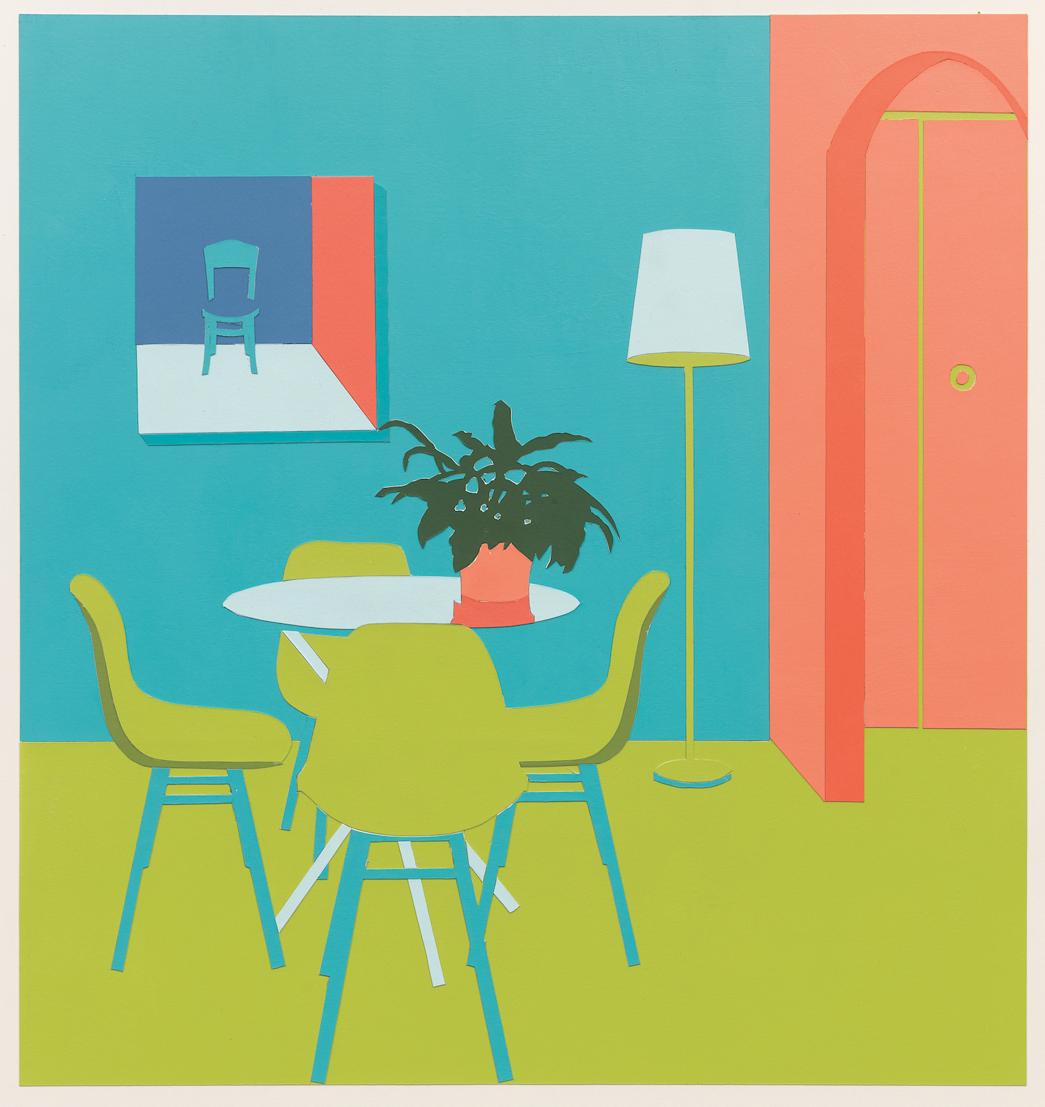 Joanna Lamb, Interior 1C, 2014, acrylic on paper, 40 x 37.5cm