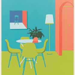 Joanna Lamb, Interior 1C, 2014, acrylic on paper, 40 x 37.5cm