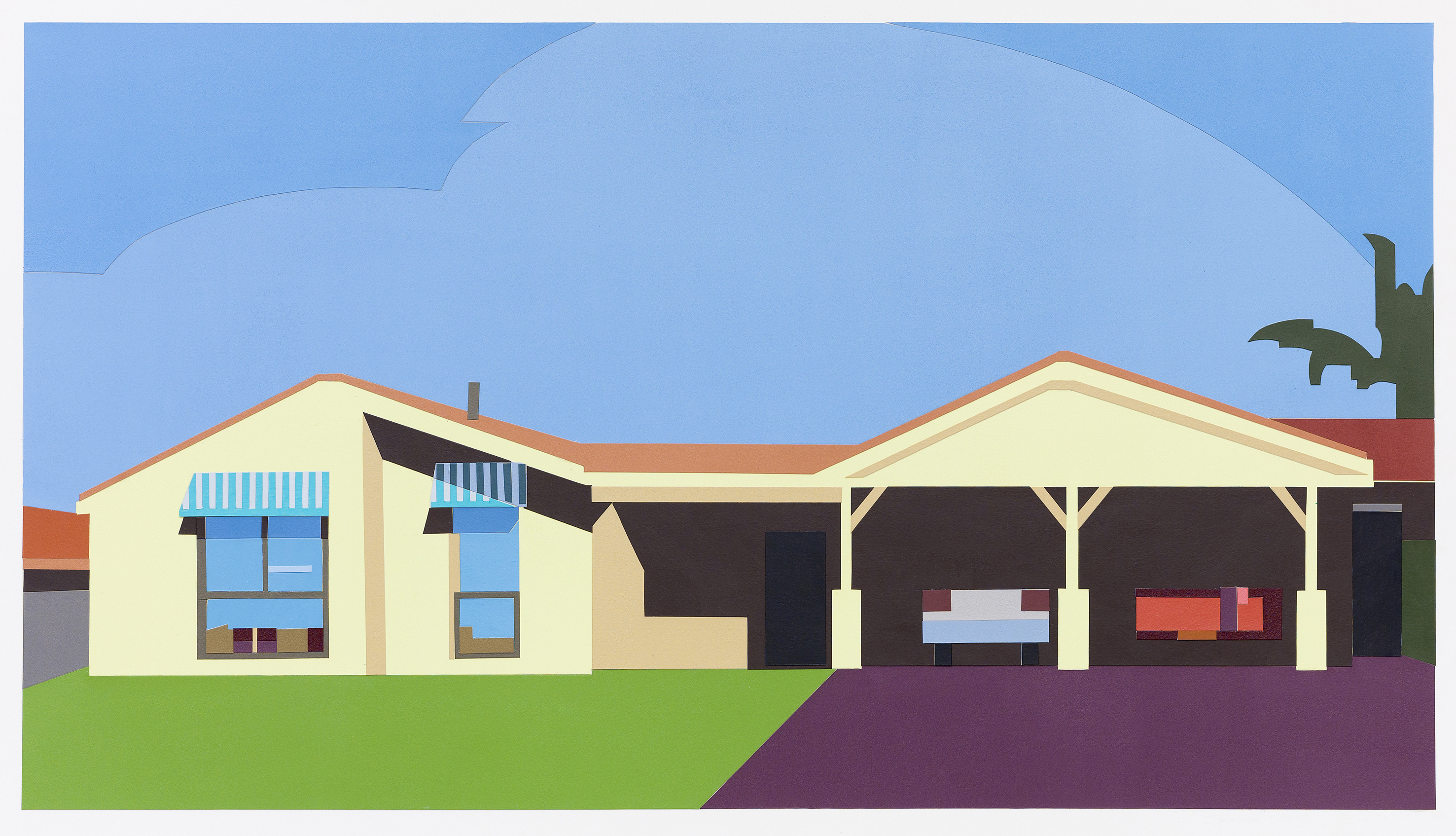 Joanna Lamb, Suburban House 01, 2014, acrylic on paper, 36 x 65cm