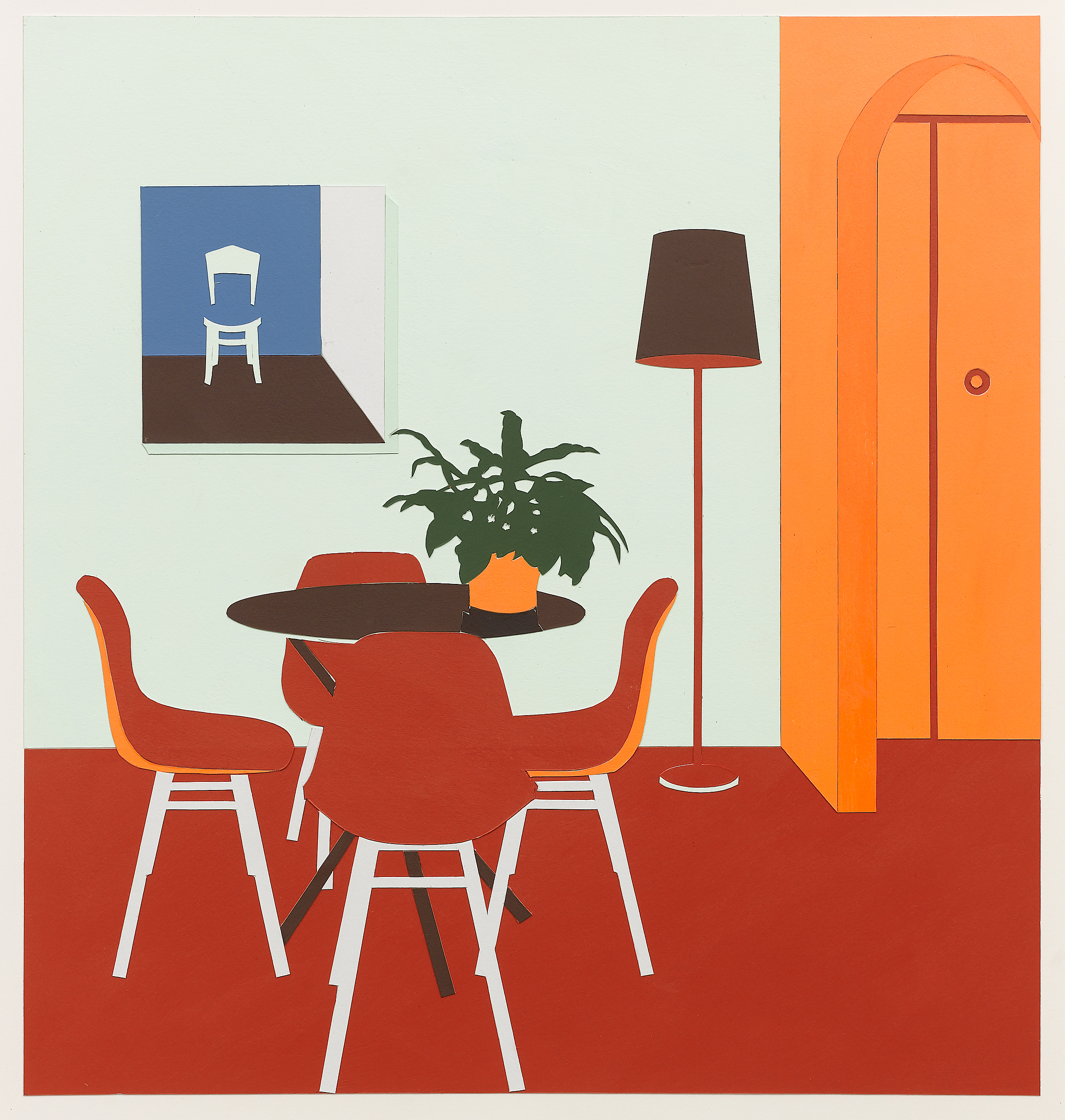 Joanna Lamb, Interior 1A, 2014, acrylic on paper, 40 x 37.5cm