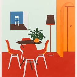 Joanna Lamb, Interior 1A, 2014, acrylic on paper, 40 x 37.5cm