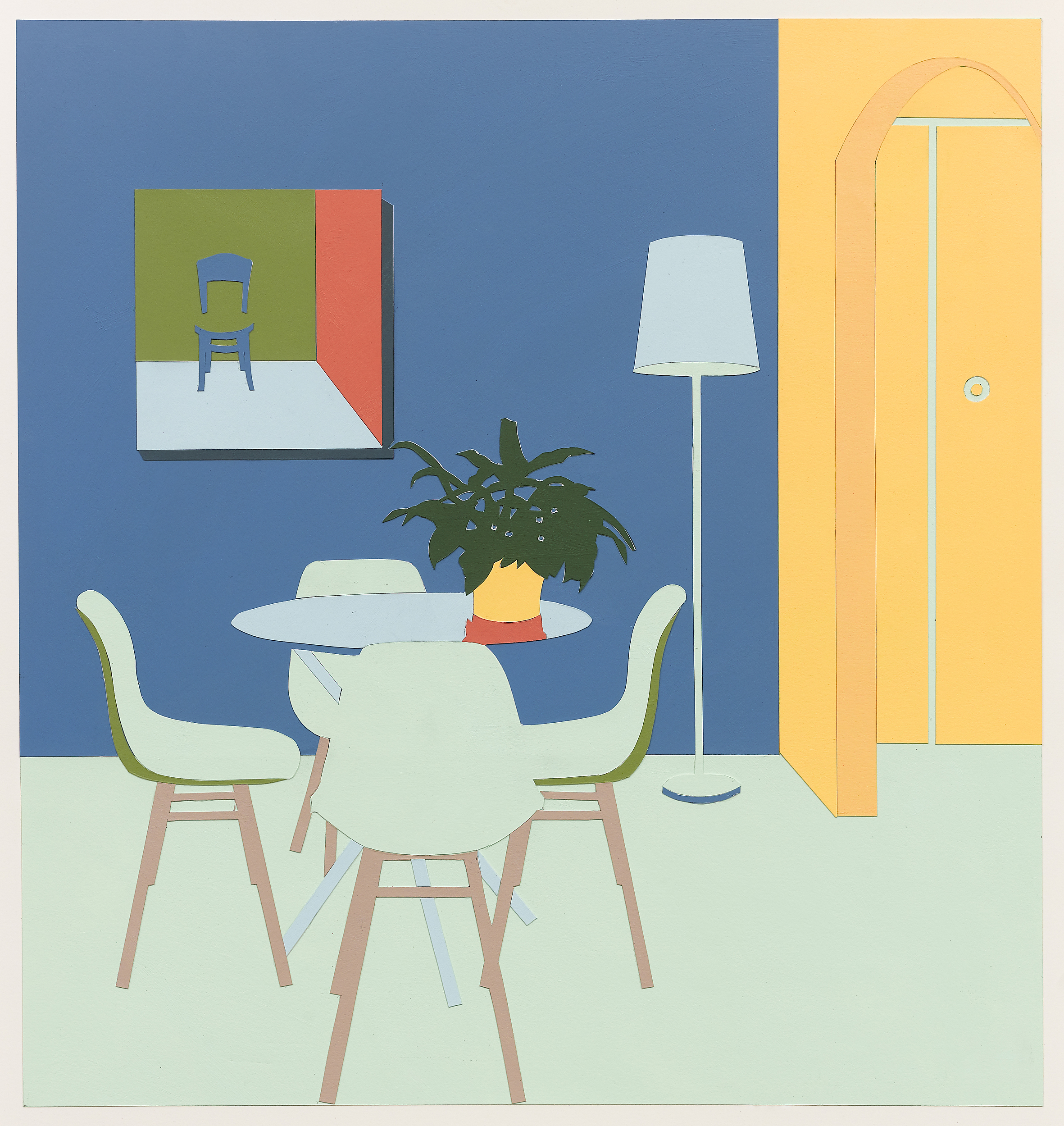 Joanna Lamb, Interior 1B, 2014, acrylic on paper, 40 x 37.5cm
