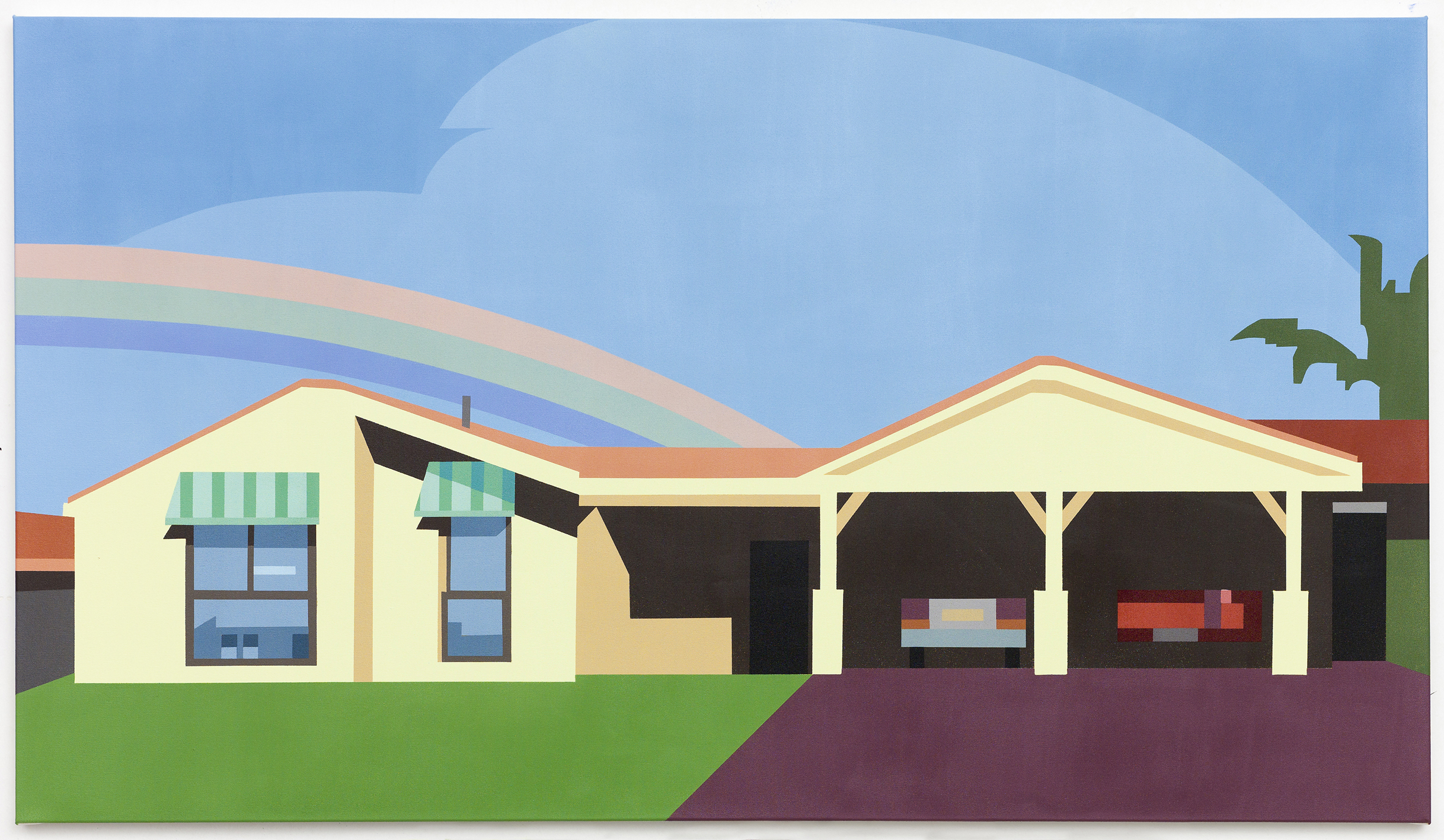 Joanna Lamb Suburban House 01, 2014, acrylic on canvas, 80 x 140cm