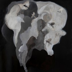 Paul Uhlmann, Land of Smoke (Birds), 2020, oil on canvas, 183 x 150cm