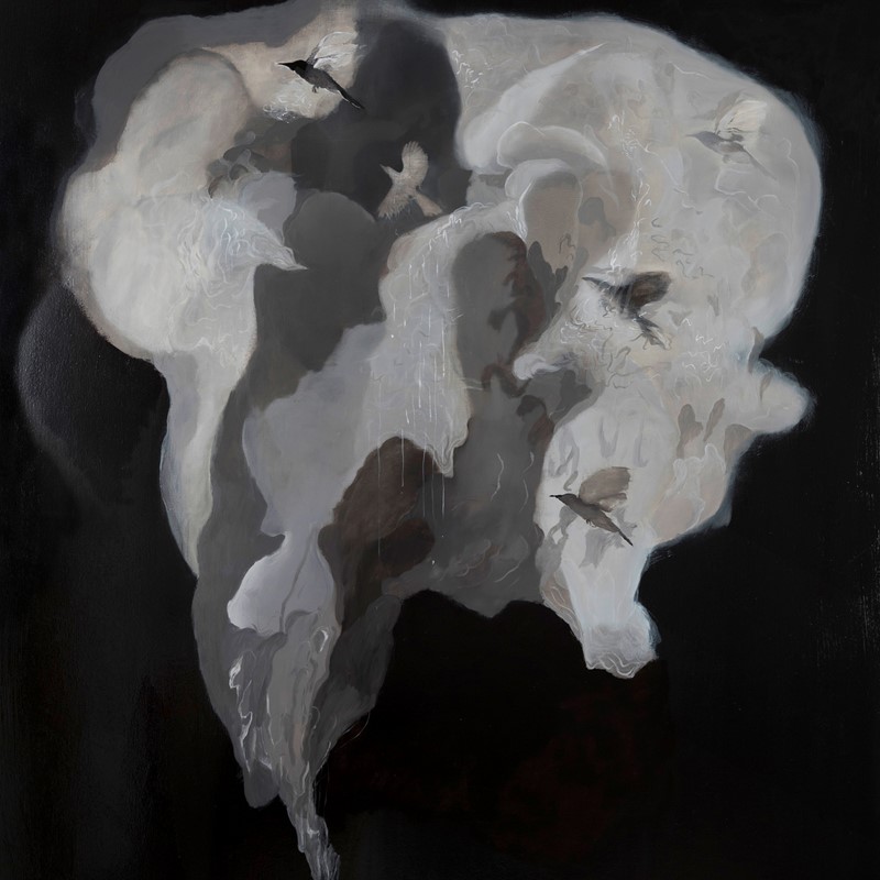 Paul Uhlmann, Land of Smoke (BIrds), 2020, oil on canvas, 183 x 150cm