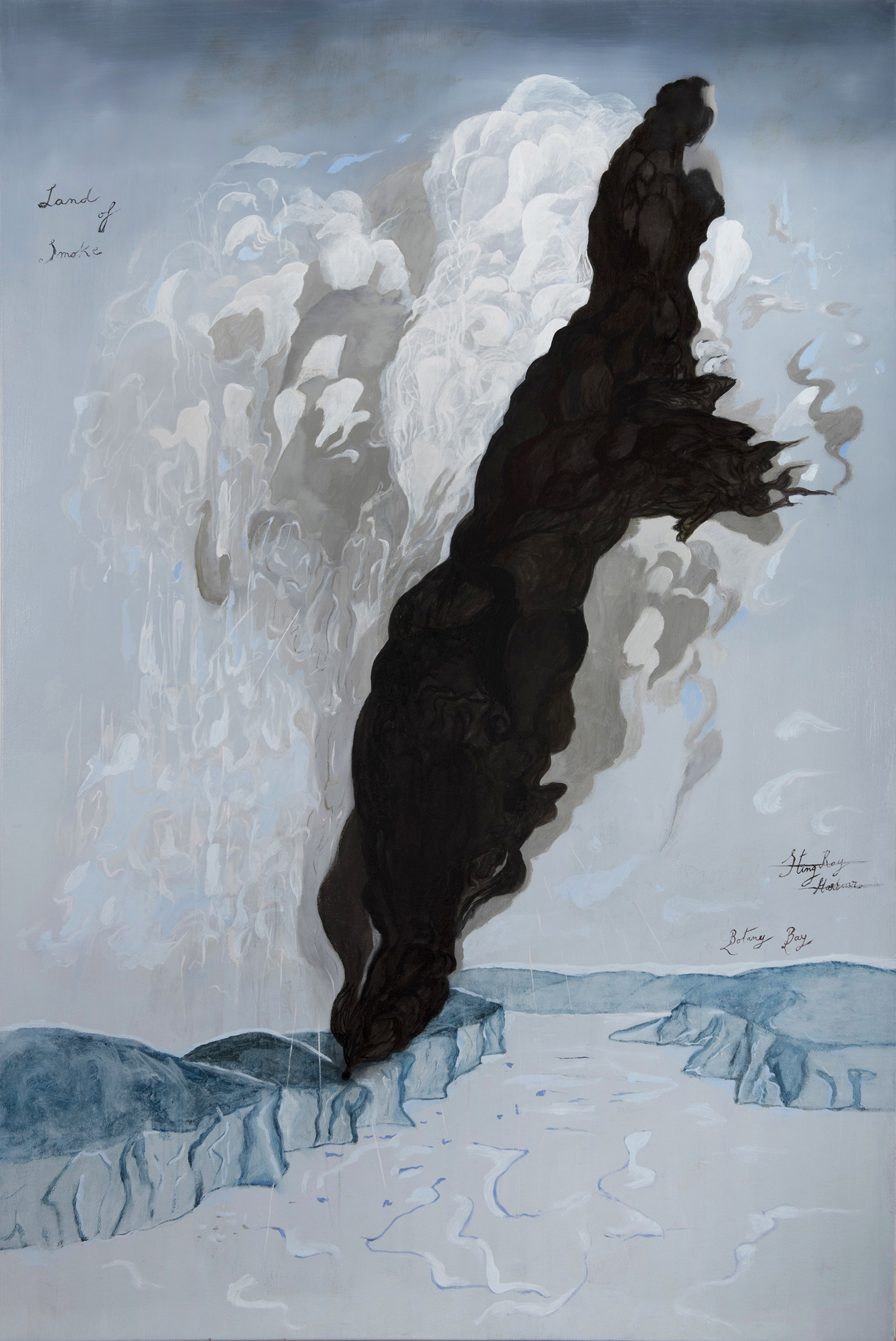 Paul Uhlmann, Land of Smoke (Gweagal Bidjigal), 2020, oil on canvas, 183 x 121cm