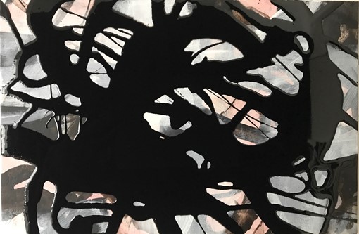 Chris Hopewell, Cathedral 2, 2020, acrylic and resin on paper on board, 56 x 38cm
